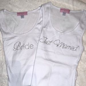 Bride and Just Married tank tops NWOT SIZE S